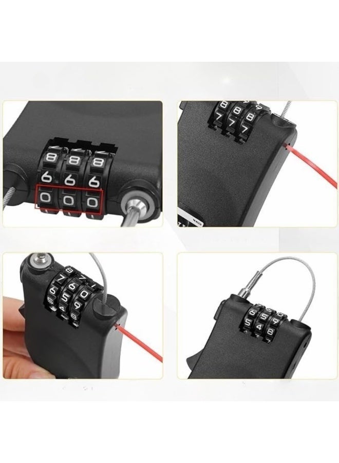 قفل كابل أمان فولاذي بطول 125 سم مع رمز سري قابل للتعديل لقفل حقائب وخزائن الدراجات النارية - Image 3